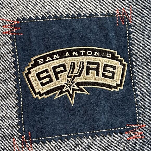 Unk Embroidered Basketball Patch Jeans NBA Team Logos Size 40 x 33 NWT Vtg Y2K - Picture 13 of 16